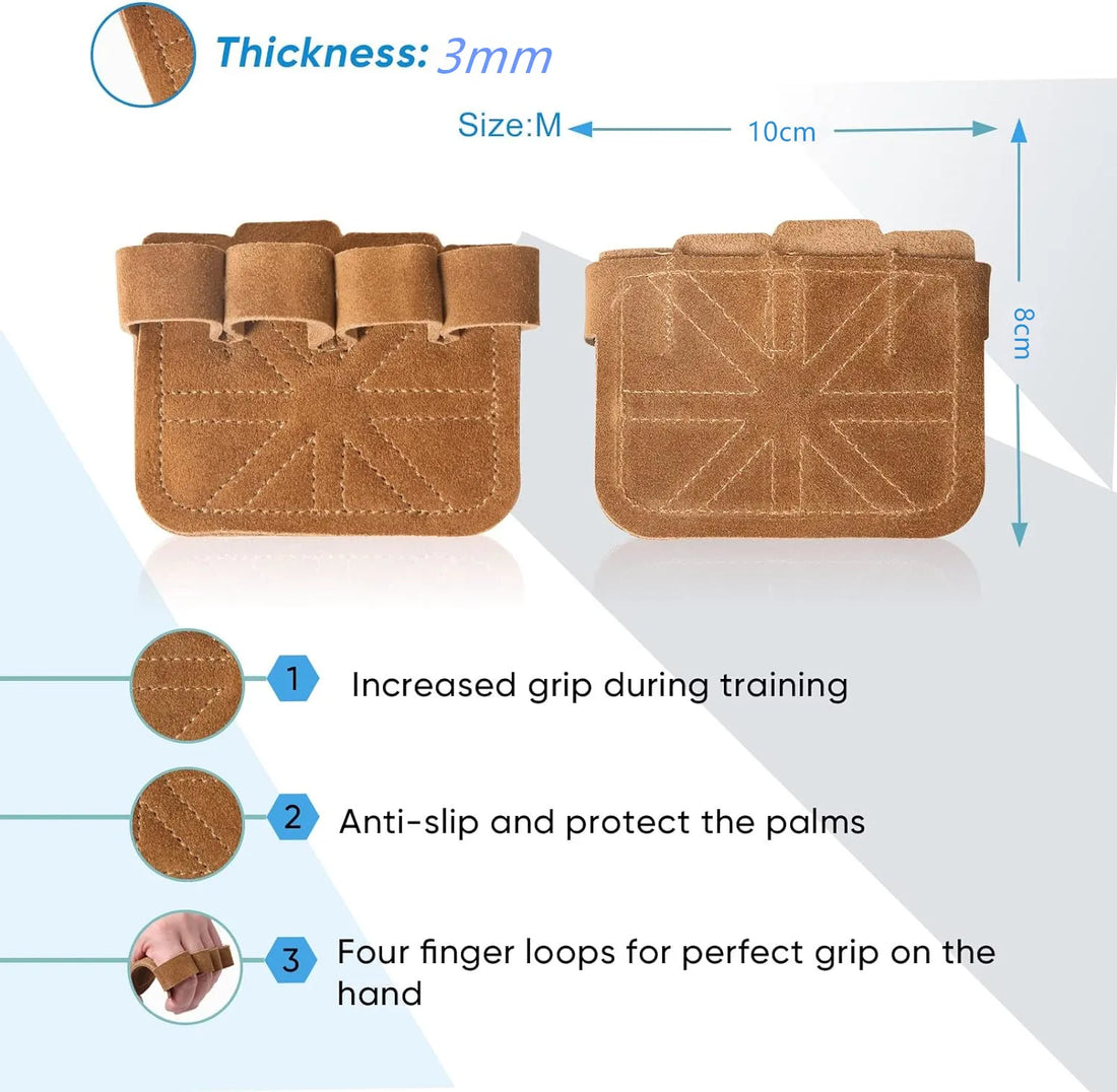 Cowhide Weightlifting Grip Gloves