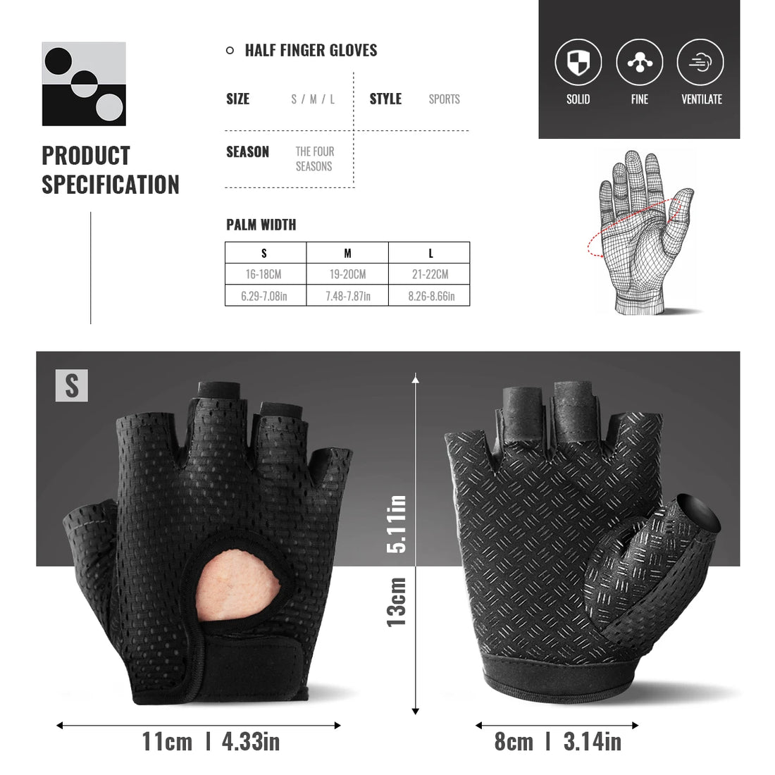 Breathable Fitness Training Gloves