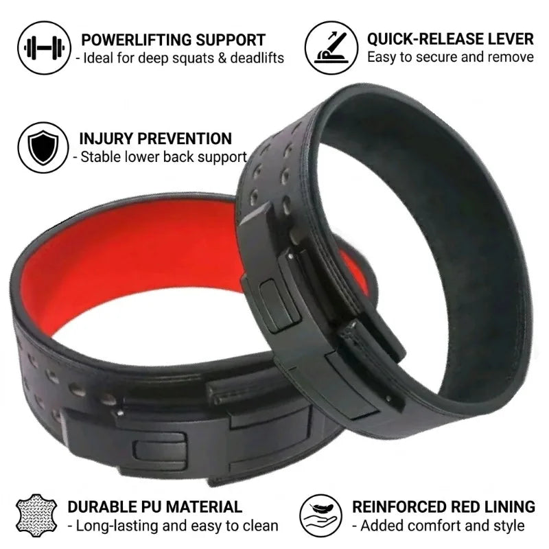 Leather Lever Weightlifting Belt