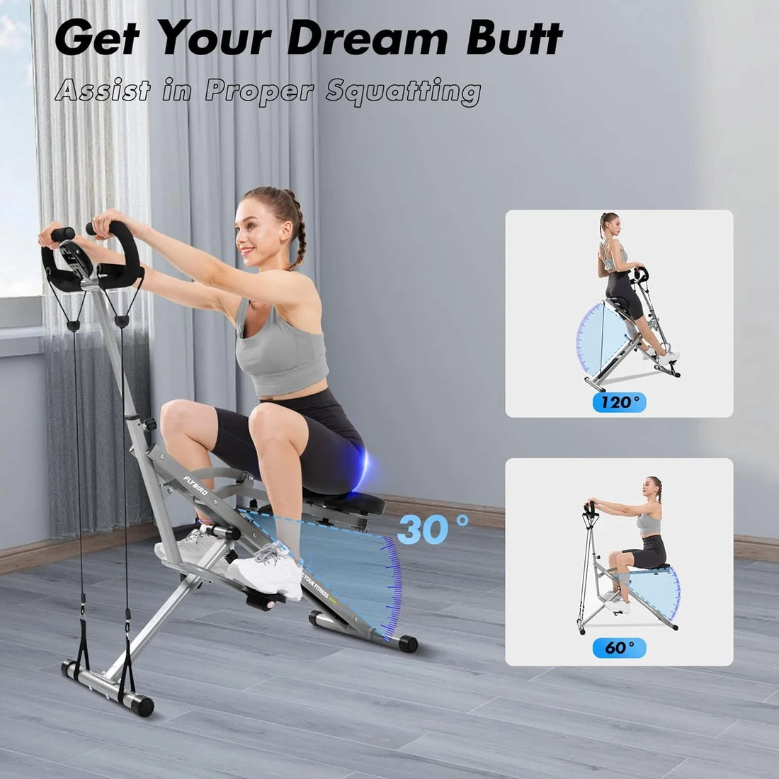 Foldable Squat Row Machine