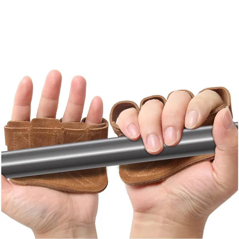 Cowhide Weightlifting Grip Gloves