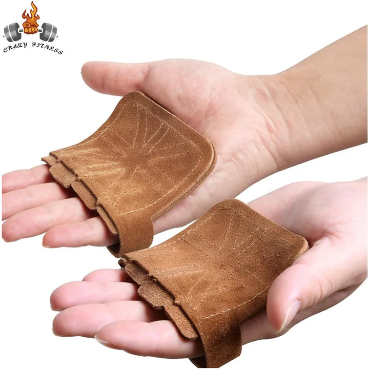 Cowhide Weightlifting Grip Gloves