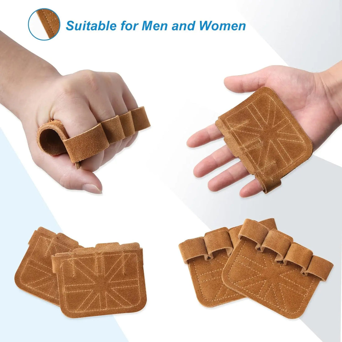 Cowhide Weightlifting Grip Gloves